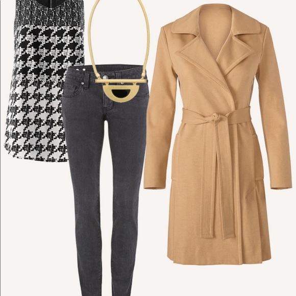 CAbi Casablanca Camel Knit Trench Coat cream/tan - Picture 6 of 12